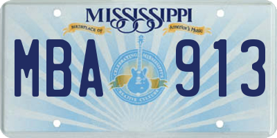 MS license plate MBA913
