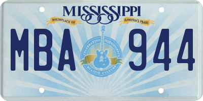 MS license plate MBA944