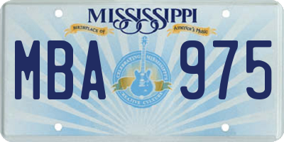 MS license plate MBA975