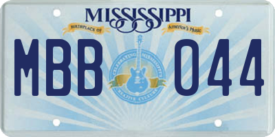 MS license plate MBB044
