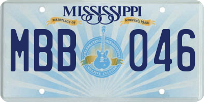 MS license plate MBB046