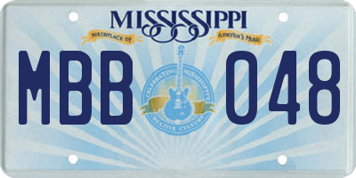 MS license plate MBB048