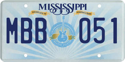 MS license plate MBB051
