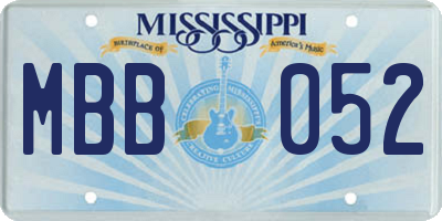 MS license plate MBB052