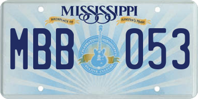 MS license plate MBB053