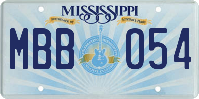 MS license plate MBB054