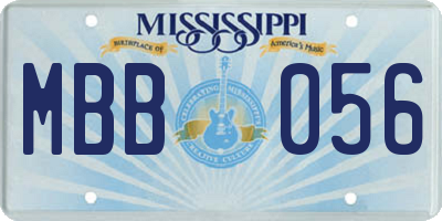 MS license plate MBB056