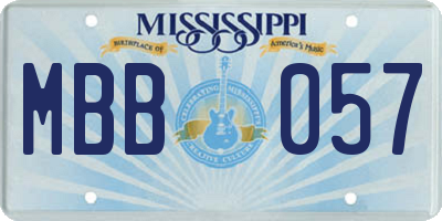 MS license plate MBB057
