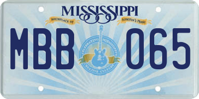 MS license plate MBB065