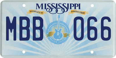 MS license plate MBB066