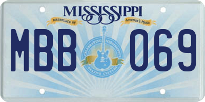 MS license plate MBB069