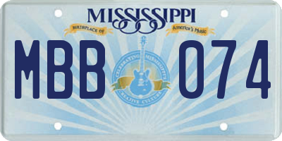 MS license plate MBB074