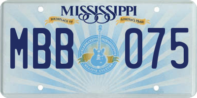 MS license plate MBB075