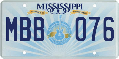 MS license plate MBB076