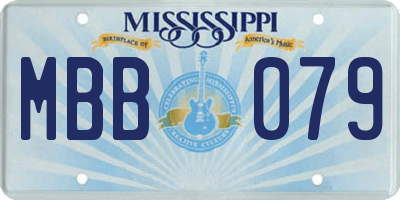 MS license plate MBB079