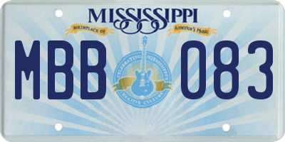 MS license plate MBB083