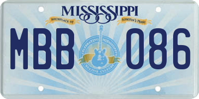MS license plate MBB086