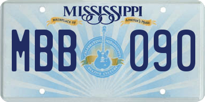 MS license plate MBB090