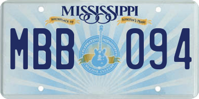 MS license plate MBB094