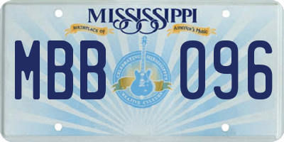 MS license plate MBB096