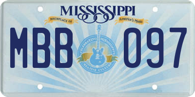 MS license plate MBB097