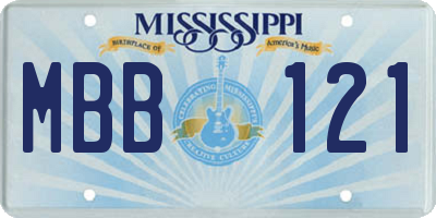 MS license plate MBB121