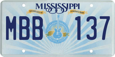 MS license plate MBB137