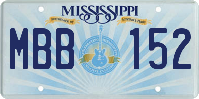 MS license plate MBB152