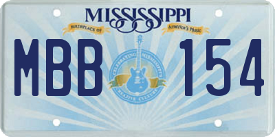 MS license plate MBB154
