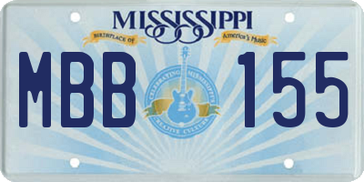 MS license plate MBB155