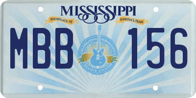 MS license plate MBB156