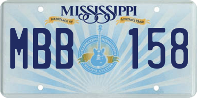 MS license plate MBB158