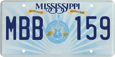 MS license plate MBB159