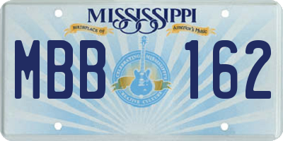MS license plate MBB162