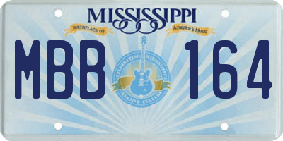 MS license plate MBB164