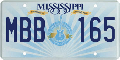 MS license plate MBB165