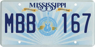 MS license plate MBB167