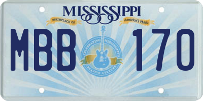 MS license plate MBB170