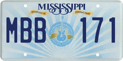 MS license plate MBB171