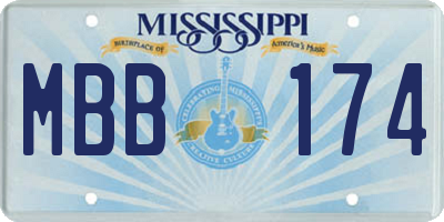 MS license plate MBB174