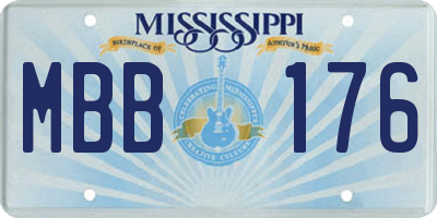 MS license plate MBB176