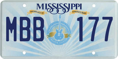 MS license plate MBB177