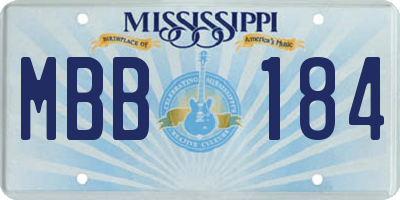 MS license plate MBB184