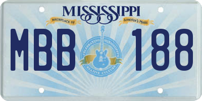 MS license plate MBB188