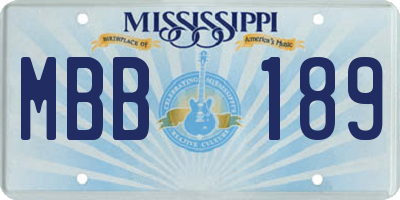 MS license plate MBB189
