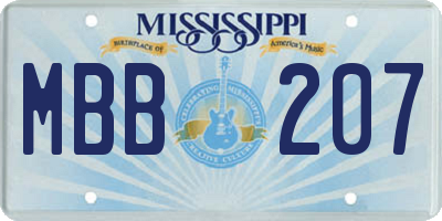 MS license plate MBB207