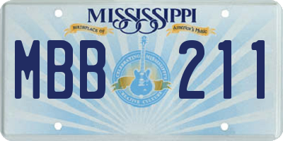 MS license plate MBB211