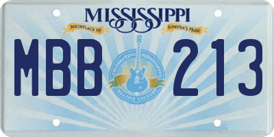 MS license plate MBB213