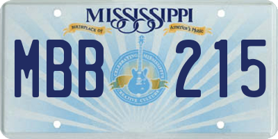 MS license plate MBB215