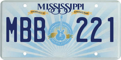MS license plate MBB221